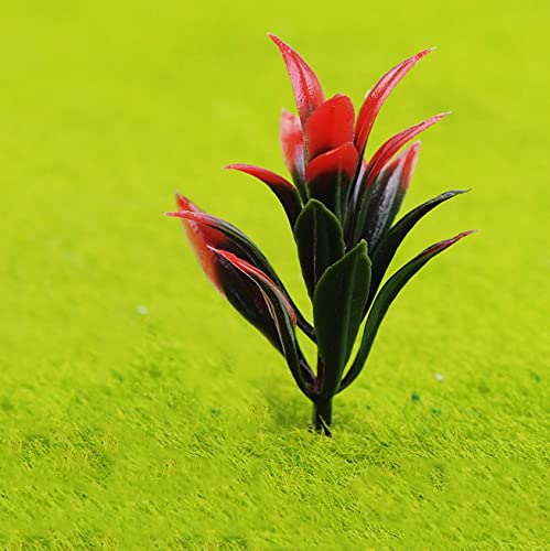 Rileryan 90 Pcs Mixed Model Plants Miniature Plants Mini Model Trees Green Shrubs Bush Model for Train Scenery Railway Sand Military Layout Park Garden Scene - Image 3